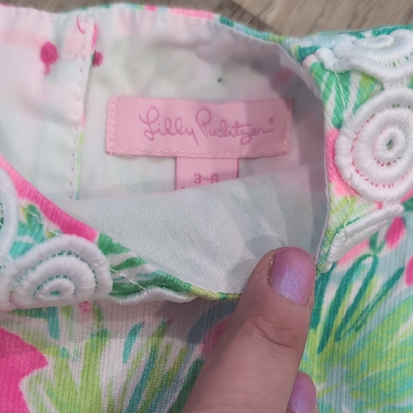 Lilly Pulitzer Pink And Green Dress Size 3-6m - Picture 3 of 3